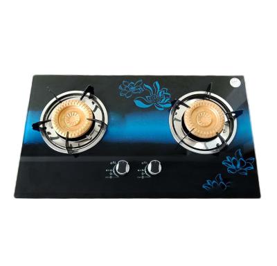 China Modern Hot Selling Indoor Table Top Kitchen Tempered Glass 2 Stove Gas Burner for sale