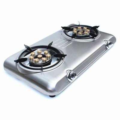 China 2 Burner Stainless Steel Gas Stove Portable Butane Above Gas Stove Modern Home Cook for sale