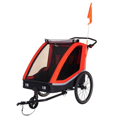 China Factory Supplier Outdoor Baby Stroller Economic Bike Trailer Folding Safety Flag for sale