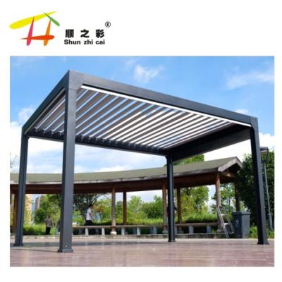 China Easy Assemble Factory Hot Sale Outdoor Steel Aluminum Patio Gazebo Pergola Motorized Gazebo for sale