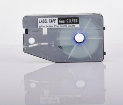 China 6mm Silver Label Maker Tape 20M p touch tape cassette for cable ID printer for sale