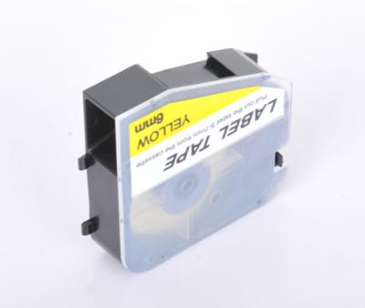 China Yellow commercial label printer tape , wire marking 6mm tape cassette for sale