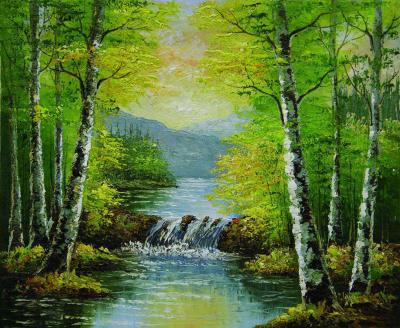 China Decorative Landscape Canvas Printing Service water base printing or eco-solvent for sale