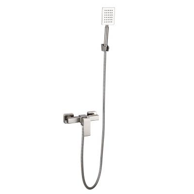 China Without SUS304 Slide Bar Bathroom Bath Round 2 Function Mixer Faucet Shower Set With Slide Bar Hand Shower for sale