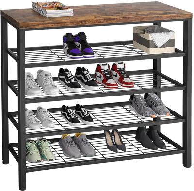 China Living Shoe Organizer Cabinet Display Rack Rack (Other) New Metal 5-Tier Multi Element Adjustable Modern Wood for sale