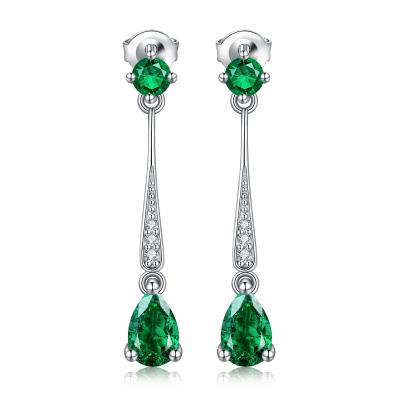 China 2021 Zambia Green Eardrop Developed by Anster Lab FASHIONABLE 925 Sterling Silver Earrings Jewelry High Quality for sale