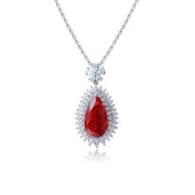 China New Arrival Fashionable Big Size Orange Color Optional CZ 925 Silver Pendant Necklace For Sale for sale