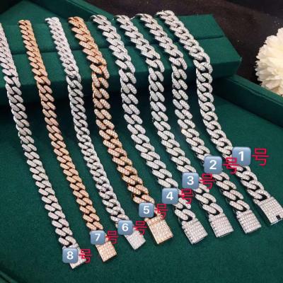 China Hot New Arrival Ethnic Hiphop Style Solid 18K Gold Full Cuban Men's Diamond Bracelet Fashionable Natural Atmosphere for sale