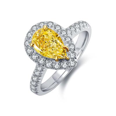 China Anster Diamond Thin Gold Ring 1ct Jewelry Fashion Jewelry Simulated Stone 9K Yellow Gold Ring for sale