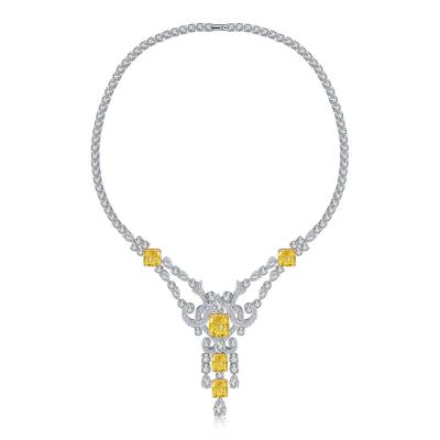 China China Diamond Necklace 9k Gold Jewelry CLASSIC High Quality Simulated Necklace for sale