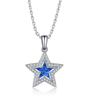 China Star Color Sapphire 18k Gold Jewelry CLASSIC Shinning Pendant Diamonds Necklace for sale