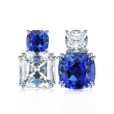 China 2021 CLASSIQUE Earring For Lady Synthetic Diamond Jewelry Lab Grown Sapphire New In Stud Earrings for sale