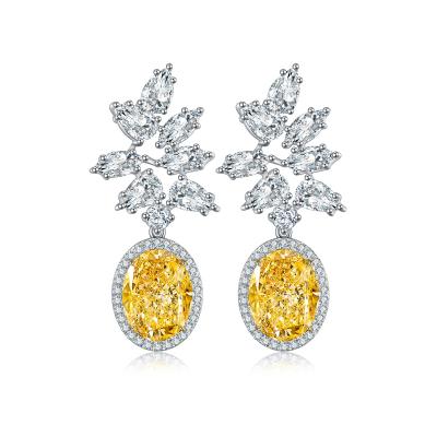 China Fashionable Anster Yellow Diamond Women's Earrings Jewelry 9K Gold Romantic Zircon Earring Gifts For Her for sale