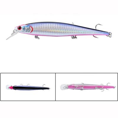 China Bass Minnow Artificial Fishing Baits Ourdoor Heavy Sinking Plastic Lures Fishing With Treble Hooks for sale