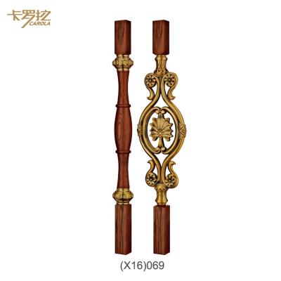 China Special designed cast aluminum parts aluminum and wooden balcony baluster for sale