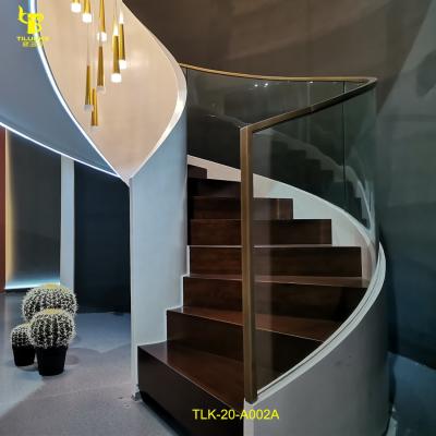 China Modern design style luxury metal curved staircase for sale