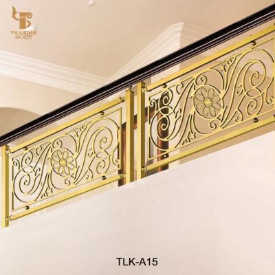 China Special Surface Finish Foshan Staircase Gold Copper Railing for sale