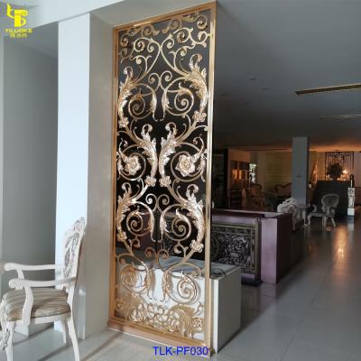 China New classic/postmodern style super luxury European built-in partition living room brass divider for sale