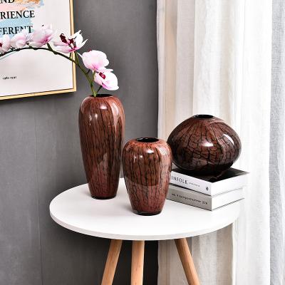 China Art Deco New Chinese Style Vase Flower Vase Ornaments Large Creative Model Flower Arrangement Window Study Room Ware In Living Room for sale