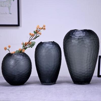 China Art Deco European Style Contracted Full Body Vase Living Room Floor Vase Large Grinding Office Desktop Decoration Inserted Vase for sale