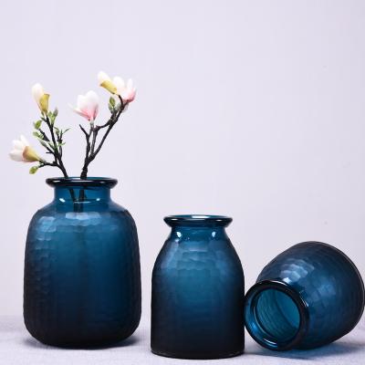 China Art Deco New hand-carved glass vase European model room living room flower decoration creative home ornaments for sale