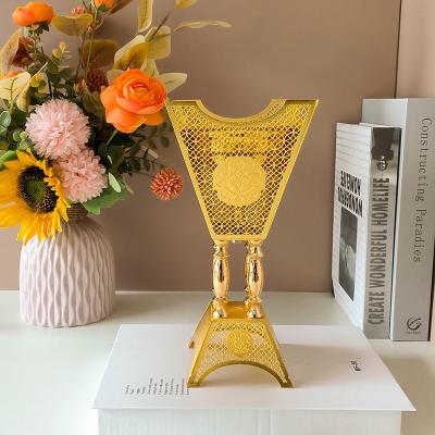 China Incense Living Room Decoration Aromatherapy Furnace Middle East Gold Plating Censer Arabian Cavity Incense Holder for sale