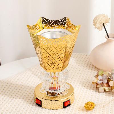 China Incense Censer Heating Belt Lamp Middle Eastern Gold Electroplating Arabian Censer Arabian Stove Aromatherapy Censer for sale