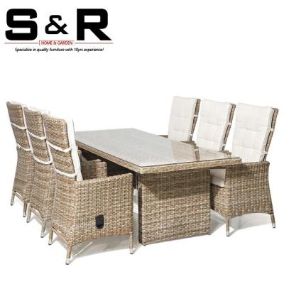 China Eco-friendly\UV Resistant\Water Proof\All Weather Outdoor Wicker Garden Furniture Weather Resistant 7 Pieces Rattan Sets Outdoor Furniture for sale