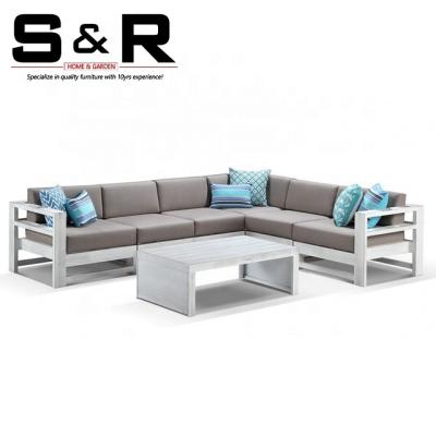 China Luxury Outdoor Furniture Eco-Friendly\UV L Resistant\Water Proof\Weather Resistant Pool Form Garden Aluminum Sofa Set Outdoor Furniture for sale