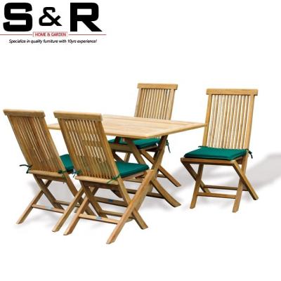 China Eco-Friendly\UV Resistant\Water Proof\Weather Resistant Wholesale Garden Chair Foldable Luxury Teak Set Fashion Wooden Set for sale