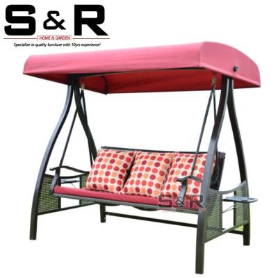 China 2020 Eco-Friendly\UV Resistant\Water Proof\Weather Resistant Patio Outdoor Garden Furniture Double Seats Hammock Swing Chair With Cushion for sale