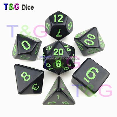 China Color Opaque Effect Acrylic Polyhedral Solid Dies for TRPG Dungeons and Dragons Board Game for sale