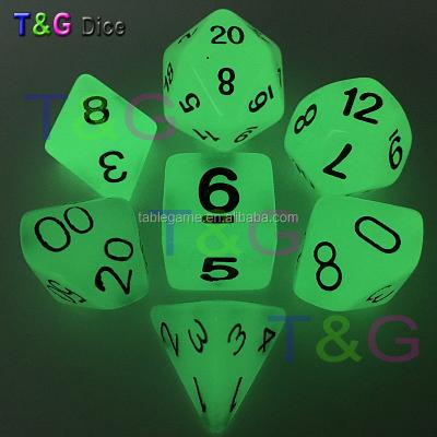 China Glow in the dark effect high quality polyhedral acrylic glow in the dark dies for sale