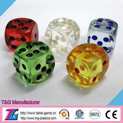 China 2017 transparent the most popular translucent colored dies for board game for sale