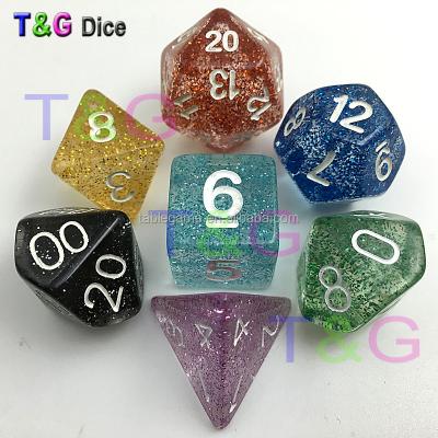 China Glitter Effect Multi-sided Gaming Dice Glitter Dice For RPG Dungeons And Dragons Games for sale