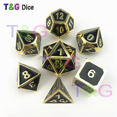 China Plating Silver Or Gold Color Dnd Die Sets Polyhedral Metal Game Dice for sale