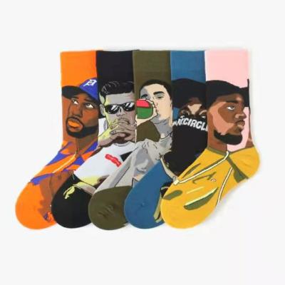 China Wholesale New Men's Custom Colorful Logo Street Personality Hiphop Socks QUICK DRY for sale