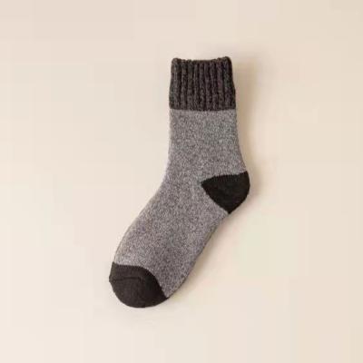 China Viable men's autumn and winter floor socks thickened winter wool warm medium tube long tube plus velvet towel socks for sale