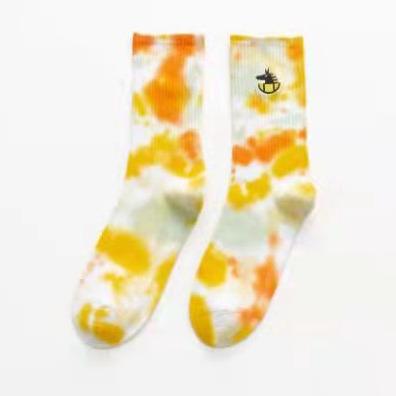 China Cotton Breathable Tied Dyed Egyptian Embroidered Socks for sale