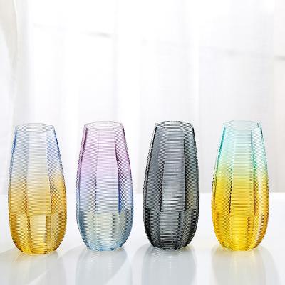 China Europe colored decorative modern wedding glass vase vases glass vase decoration for sale