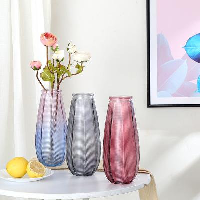 China Europe Round Flower Blue Glass Vase Modern Decorative White Glass Vase Flower Vase For Flower for sale