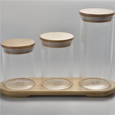 China Viable Wide Mouth Glass Jar With Lid High Borosilicate Glass Jar Sugar And Coffee Storage Jar Set for sale