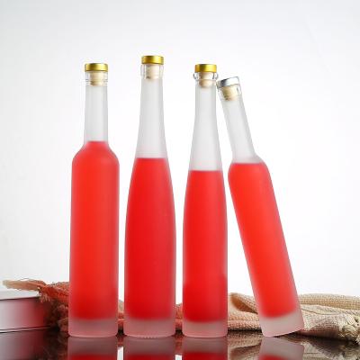 China food & Beverage packaging transparent matte transparent custom glass ice fruit wine bottle bottom craft glass bottle empty bottle for sale