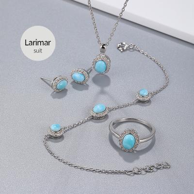 China TRENDY Earrings Necklace Jewelry Set Wholesale S925 Sterling Silver Big Cubic Zircon Necklace Set for sale