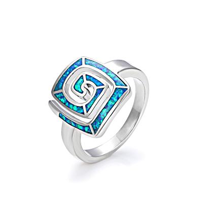 China FASHIONABLE Blue Opal Ring with White 925 Sterling Silver Fashion Opal Jewelry for sale