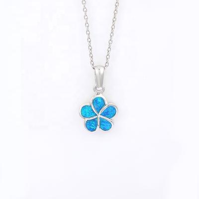 China TRENDY Jewelry Gift For Women Fashion 925 Sterling Silver Synthetic Opal Pendant Necklace for sale