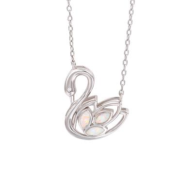 China Trendy 925 Gold Inlaid Swan Color Fashion CZ Pendant Necklace Silver Pendant for sale