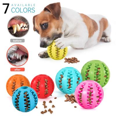 China Pet Toy Rubber Ball Chew Toy Anti-strain Tooth Leakage Food Dog Cleaning Toys For Dogs for sale