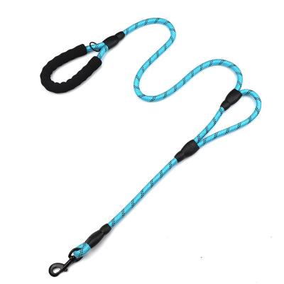 China Custom Reflective Nylon Tactical Bungee Rope Training Dog Leash Reflective Brand Double Dog Leash Pet Traffic Control Handles Dog Leash for sale