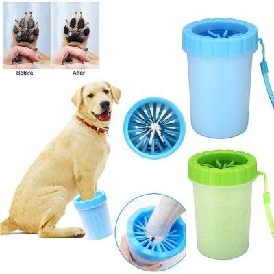 China Viable Dog Grooming Muddy Paw Cleaning Cup Dog Small Size Detachable Portable Dog Paw Cleaner Cup Silicone Brush for sale